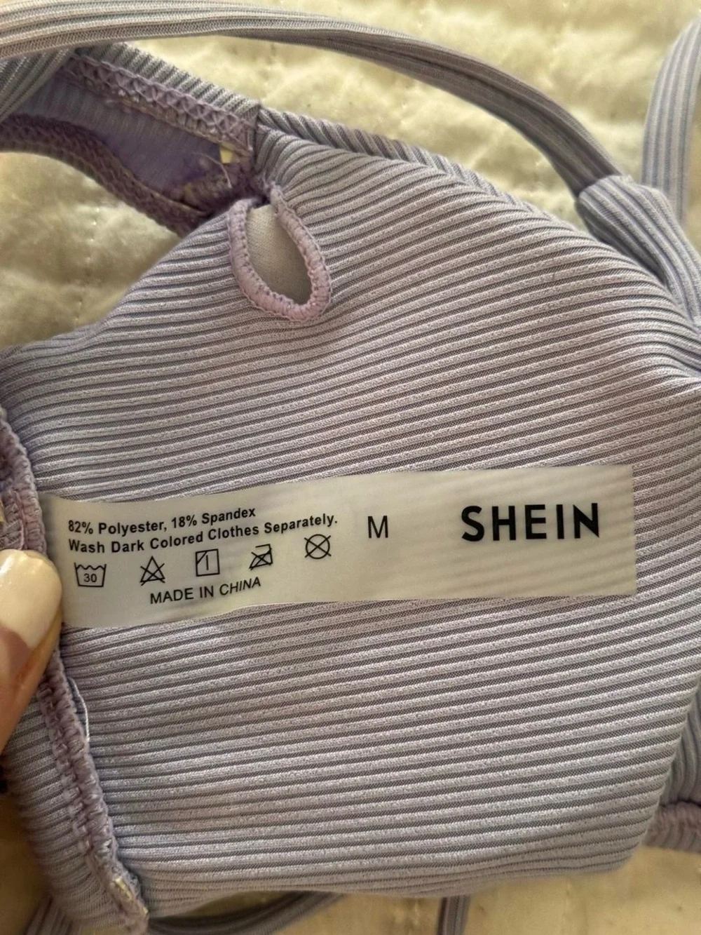 SHEIN light purple ribbed bikini top - Size M